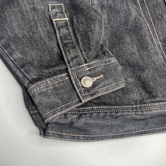 Rocawear Denim Jacket XL Black Jean Coat Hip Hop Streetwear Y2K 90s Style - Picture 9 of 9